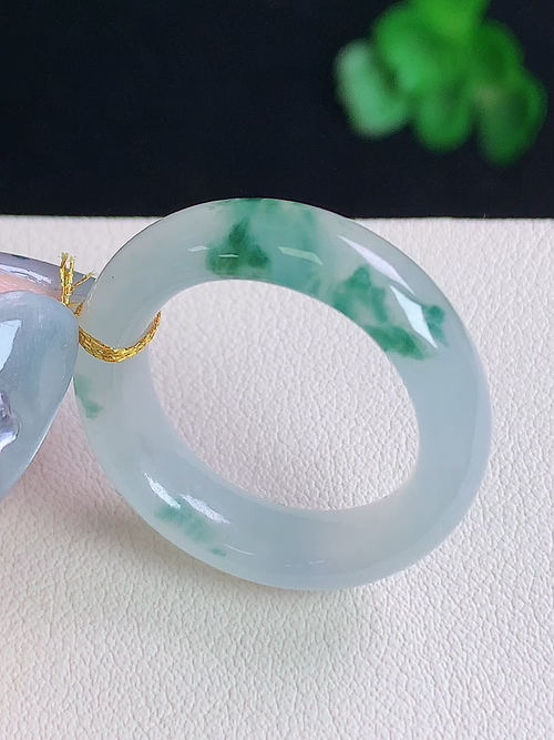 冰飘花指环，无裂，尺寸17.4/5.8/4，15号，№:y201044