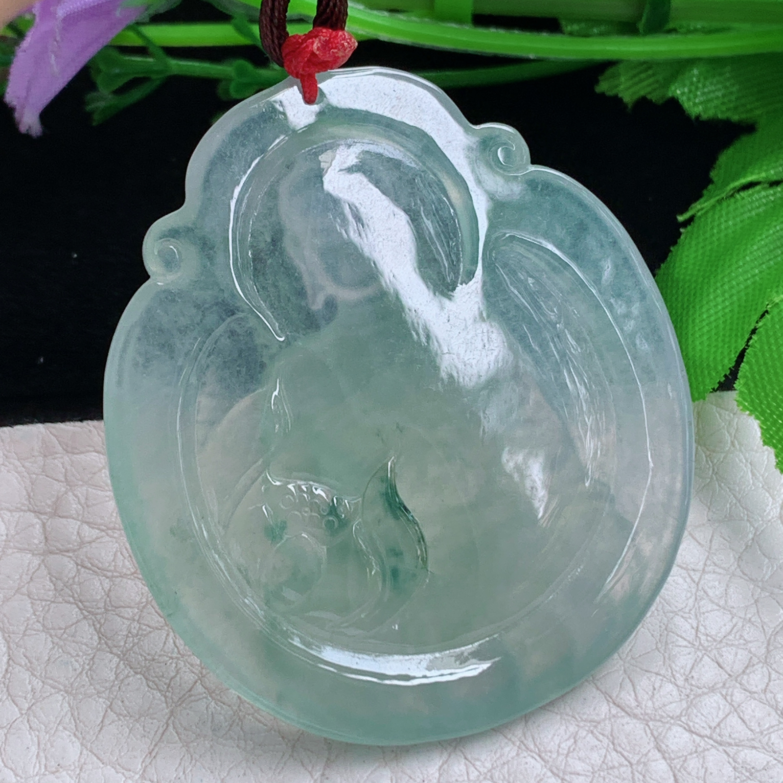 Bg实拍48.8*43*5缅甸翡翠冰种睛水大日如来吊坠生肖守护神佛祖玉坠