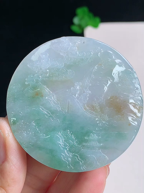 飘花山水牌，无裂，尺寸52/4.4，№;y2011 17