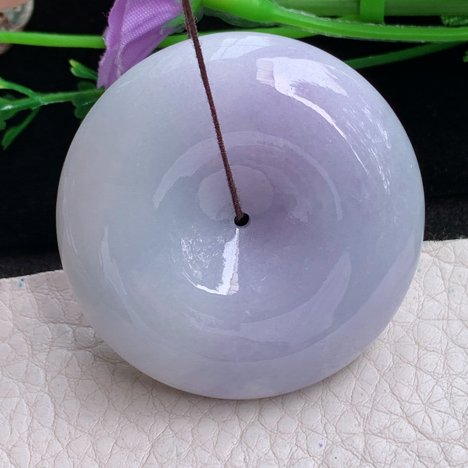 zen实拍44.8*12.3缅甸翡翠紫罗兰大平安扣