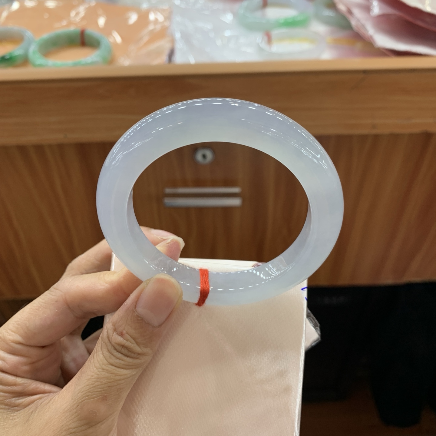 042124JM冰底色正圈翡翠手镯56.5-10.6-10.3