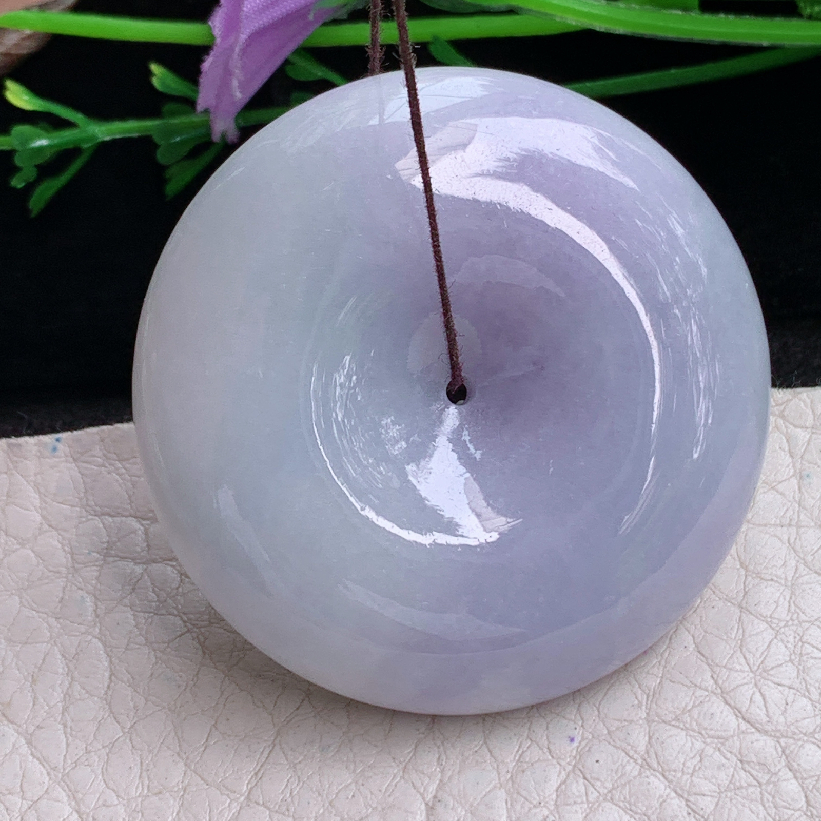 zen实拍44.8*12.3缅甸翡翠紫罗兰大平安扣