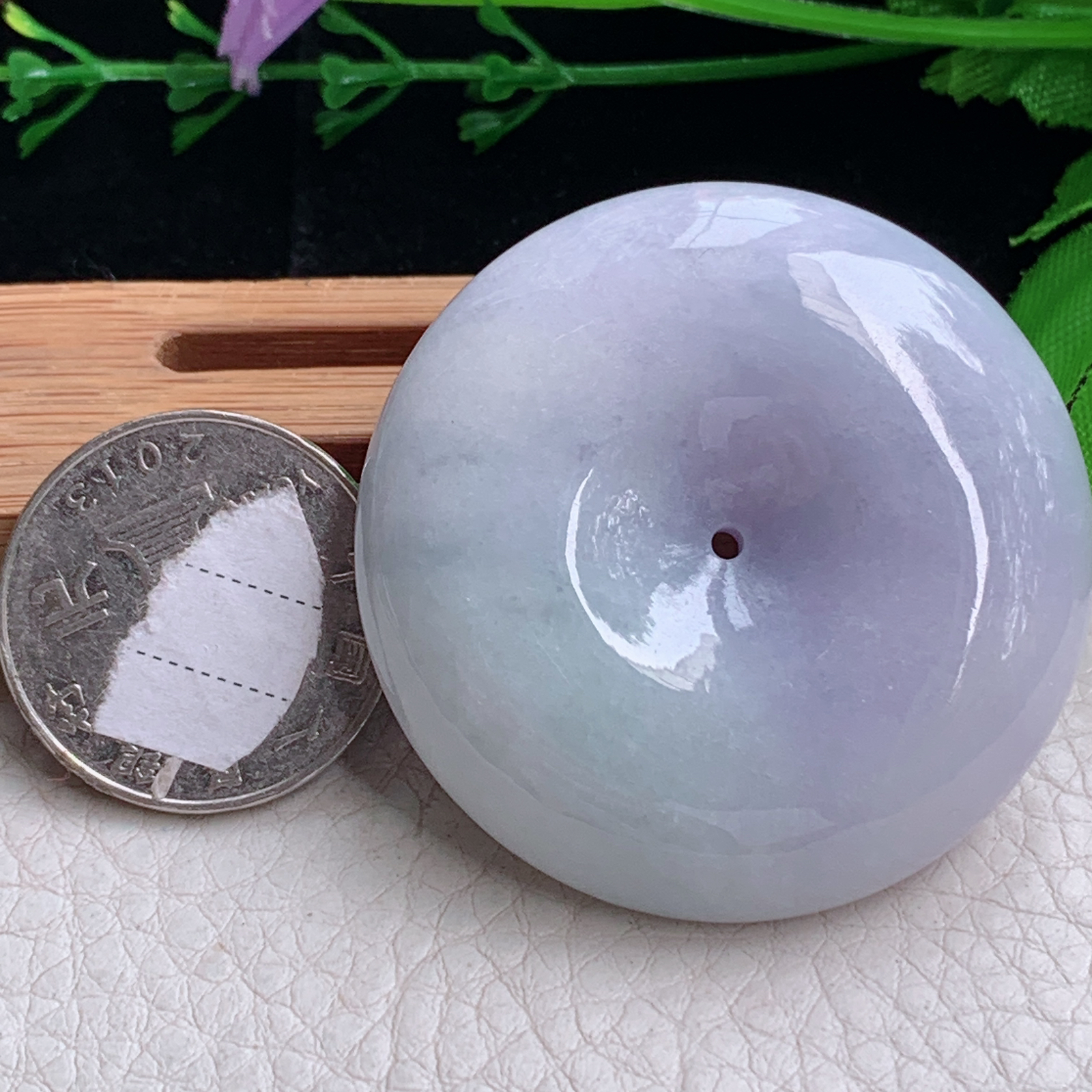 zen实拍44.8*12.3缅甸翡翠紫罗兰大平安扣