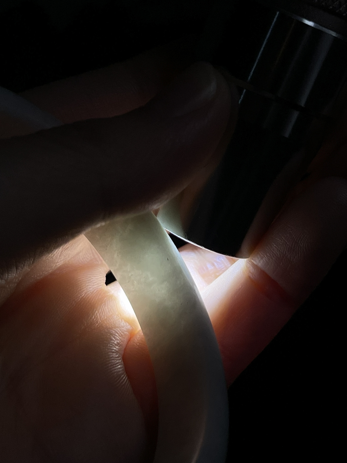 正圈56.7圈口，翡翠糯化种黄色手镯