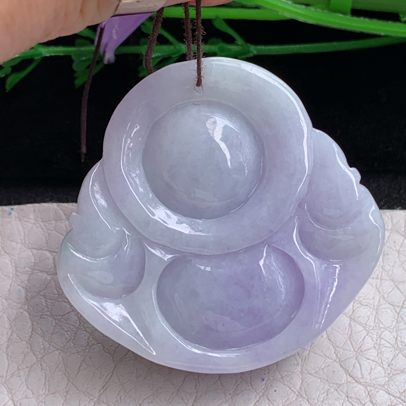 zen实拍42*44*13.5缅甸翡翠紫罗兰大佛公吊坠大肚弥勒佛毛衣坠