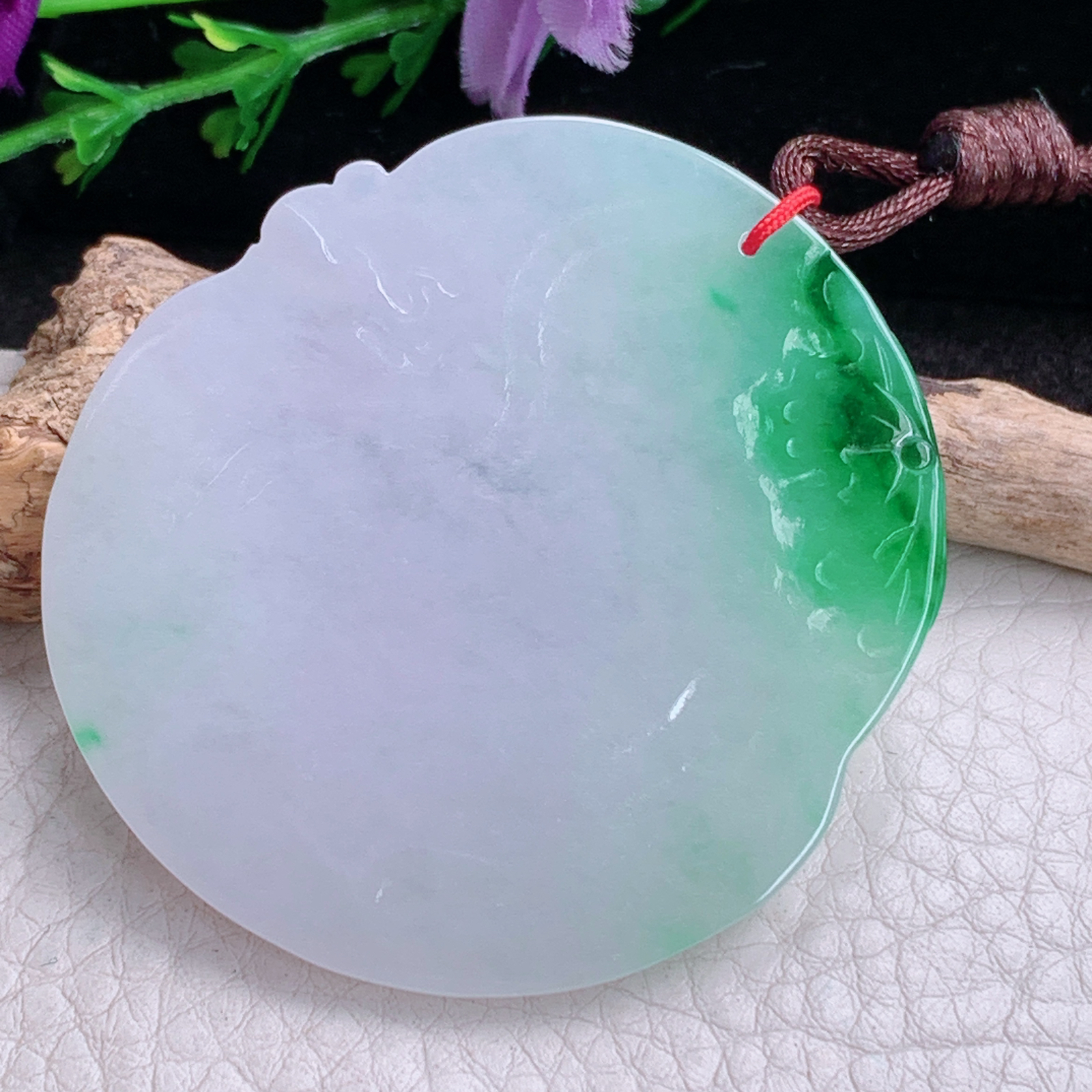 bg实拍52*48*5.3缅甸翡翠a货精雕鼠到运到 生肖鼠玉吊坠 玉挂件