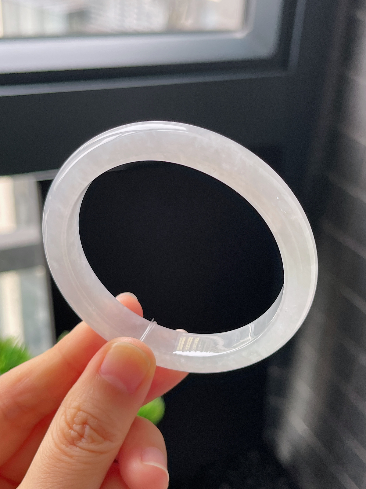 贵妃镯52.7圈口，翡翠冰糯种白色手镯，妥妥白月光