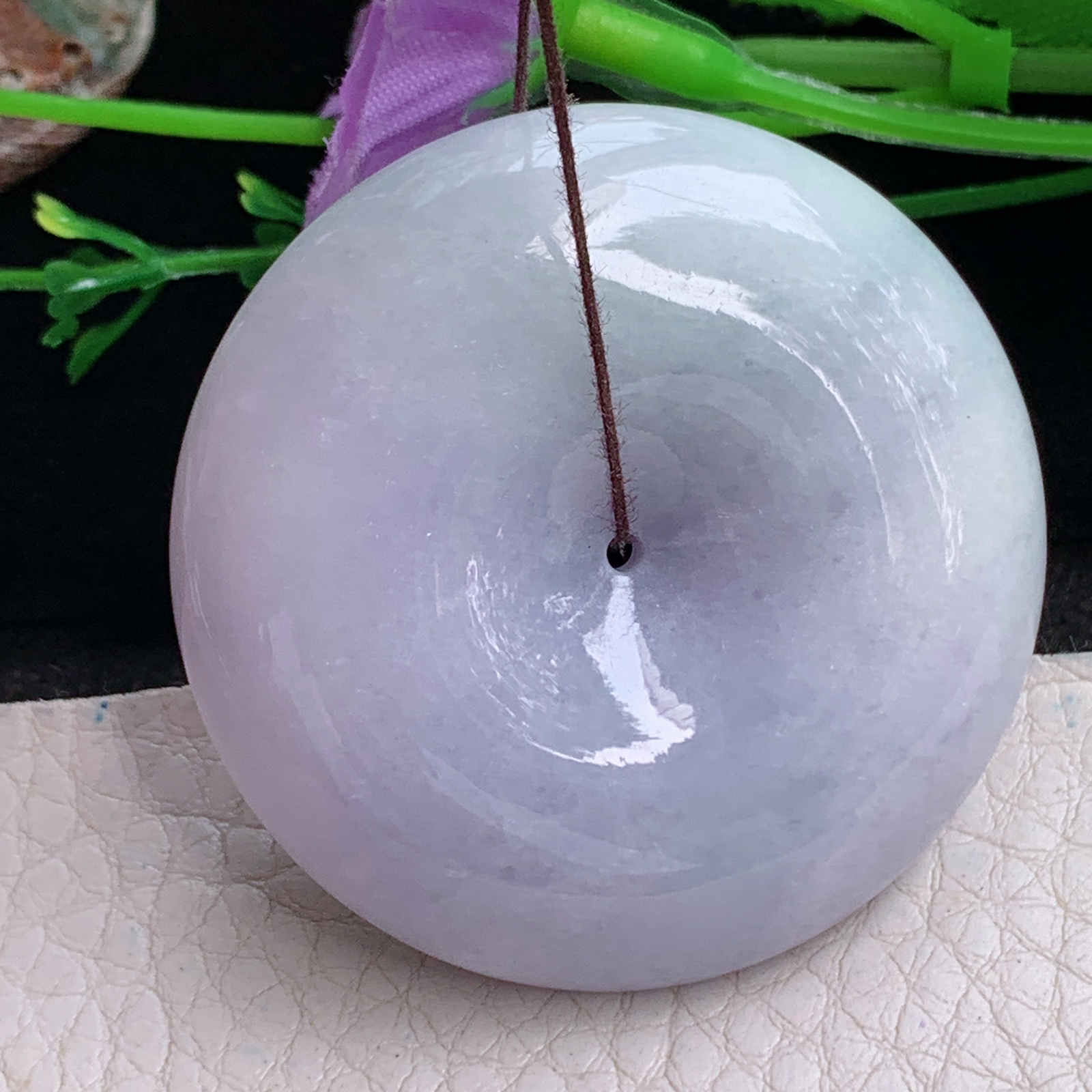 zen实拍44.8*12.3缅甸翡翠紫罗兰大平安扣