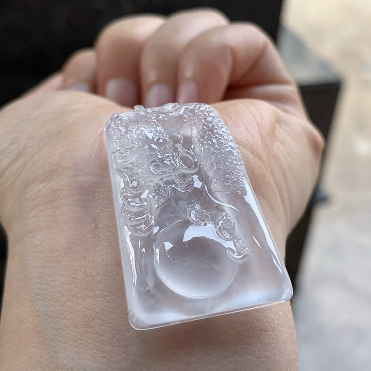 冰种龙牌^_^冰透