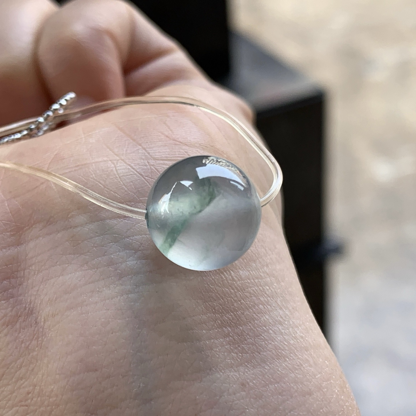 高冰蓝花珠子^_^冰透 荧光十足