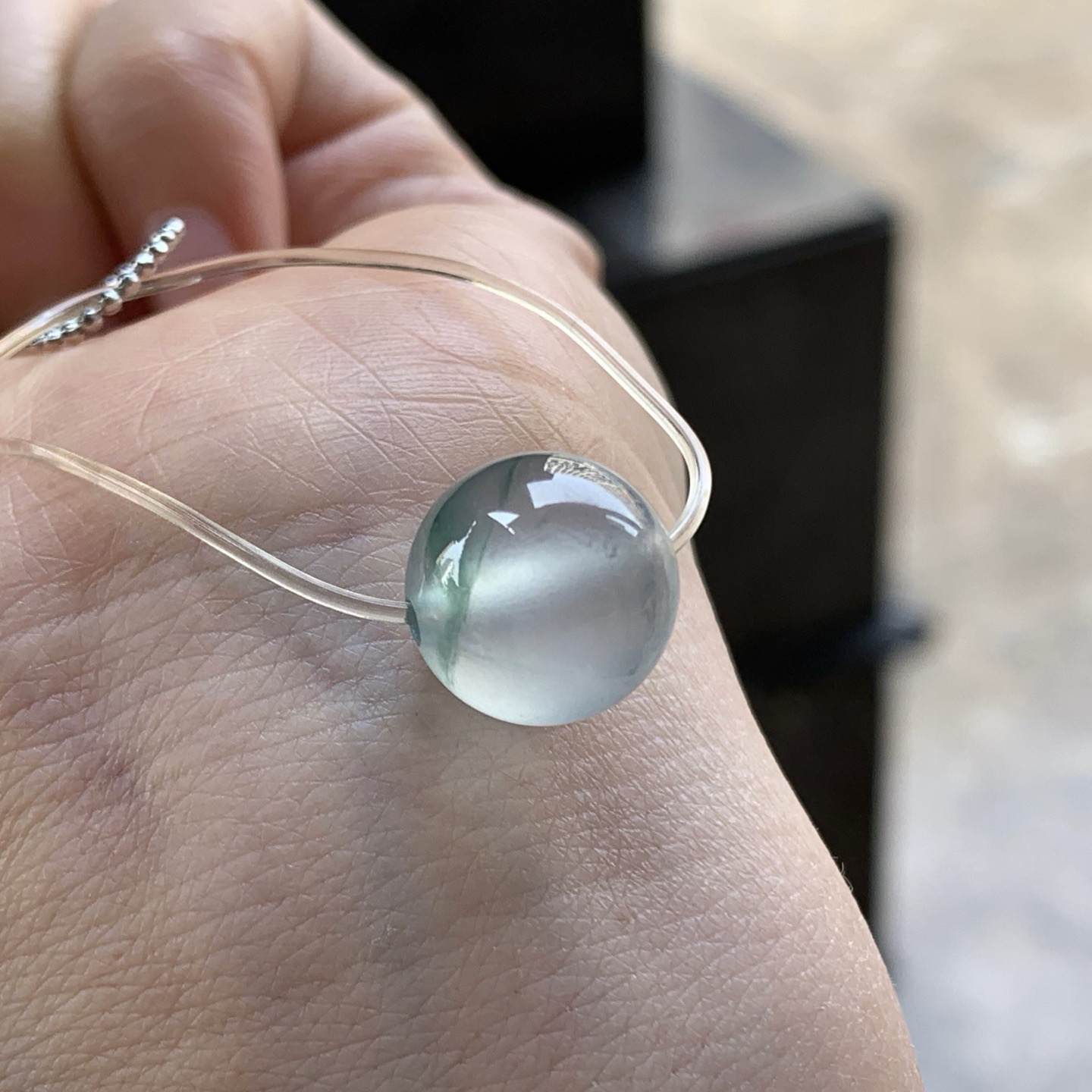 高冰蓝花珠子^_^冰透 荧光十足