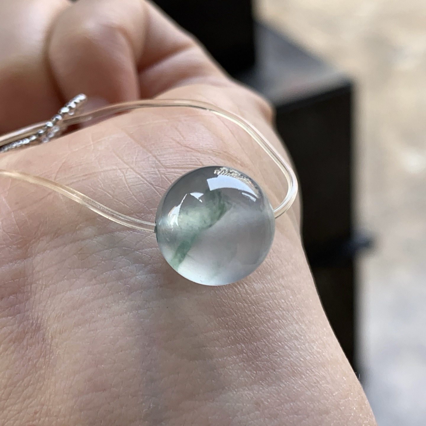 高冰蓝花珠子^_^冰透 荧光十足