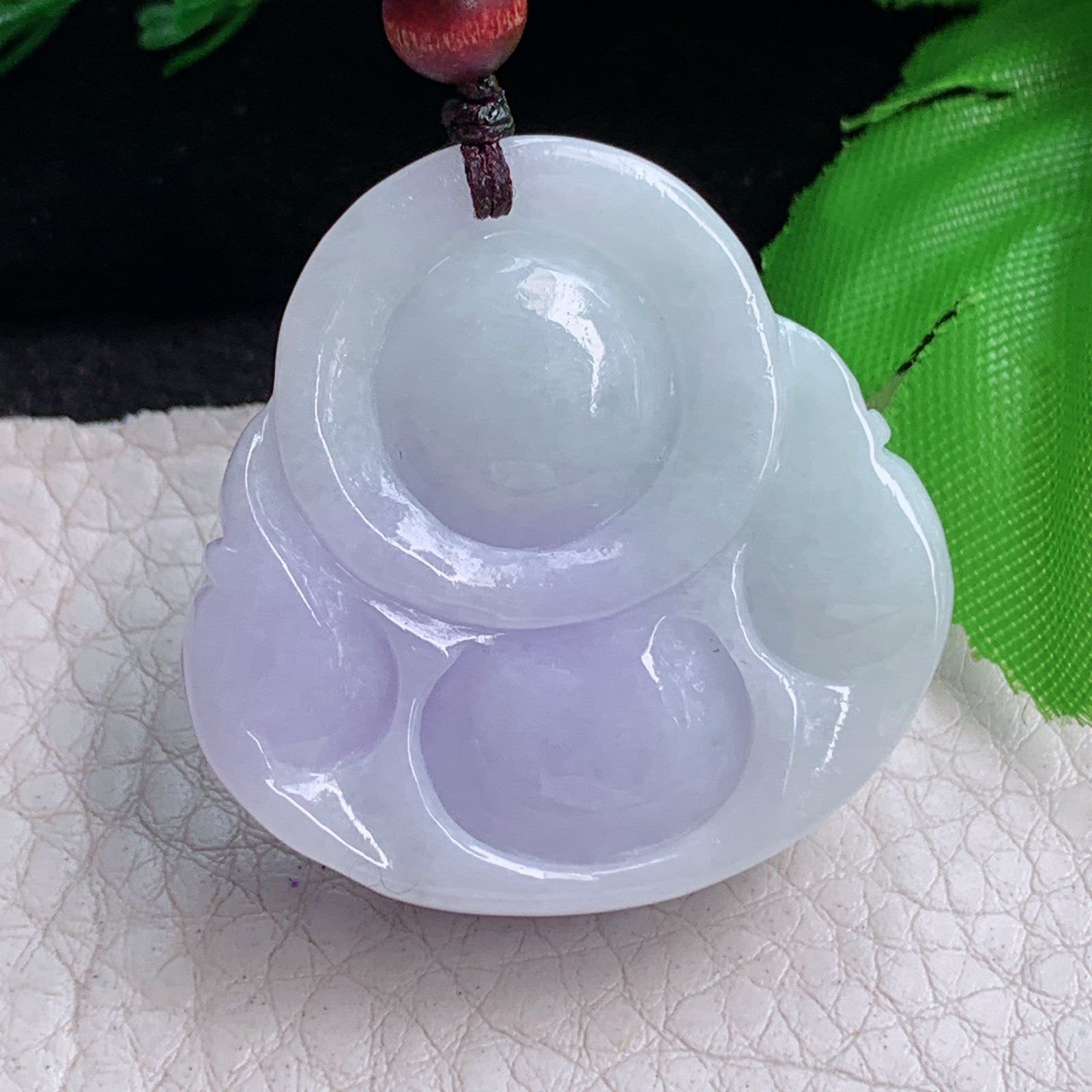 zen实拍36*35.5*12.3缅甸翡翠紫罗兰佛公吊坠大肚弥勒佛像项坠