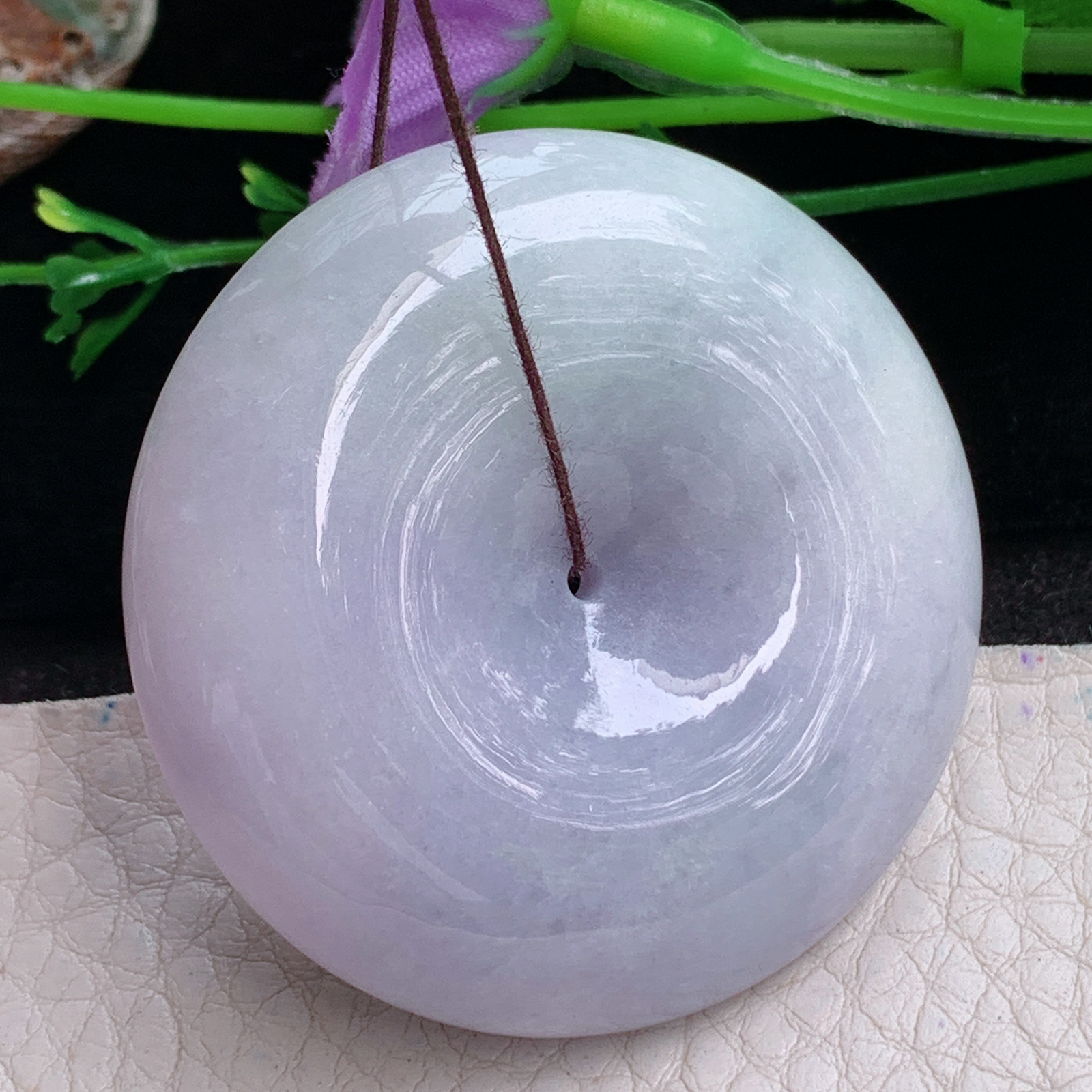 zen实拍44.8*12.3缅甸翡翠紫罗兰大平安扣