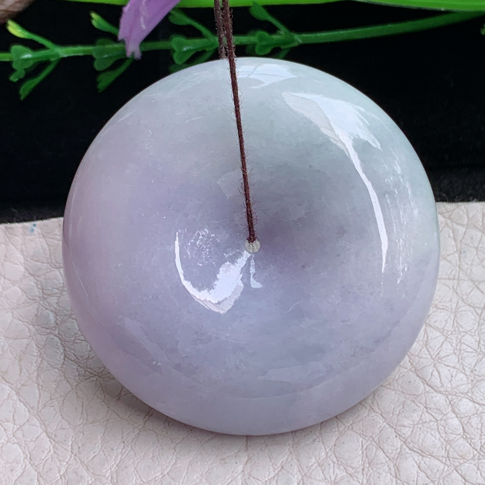 zen实拍44.8*12.3缅甸翡翠紫罗兰大平安扣