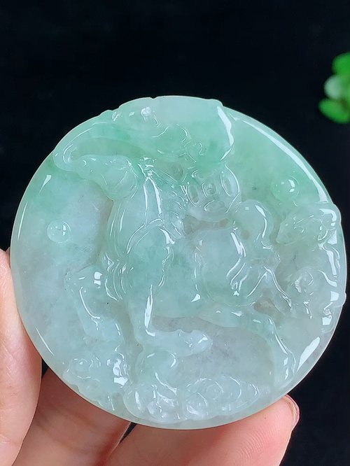 ，飘绿马到成功，无裂，尺寸53.3/5.2，№;y20135 16B