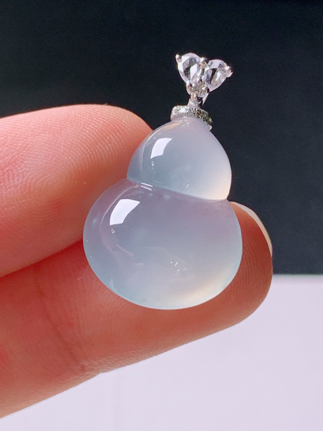 ️ 冰种葫芦吊坠，无裂冰透水润，裸石20.2-15.3-6.425.6