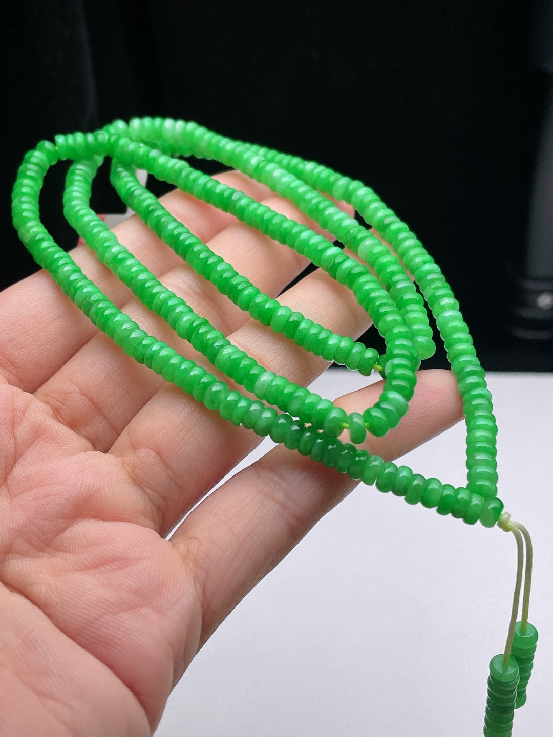 ️ 4.5mm满绿盘珠项链