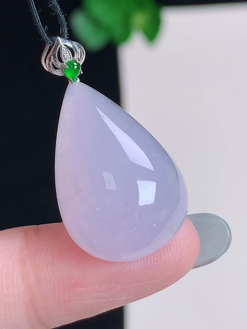 ，18k金镶冰紫水滴，无裂，尺寸21.9/14.4/7.4，№:y20bao  18