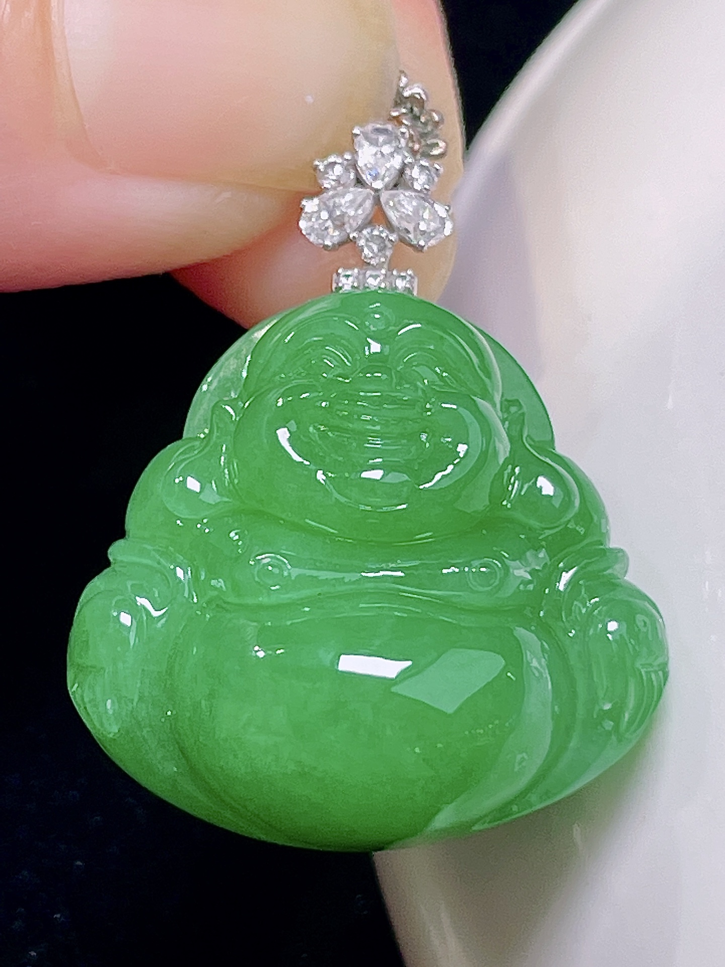 ️ 满绿坐佛，色绿饱满，起胶无裂：26.3/20.9/9.2，ss50182a