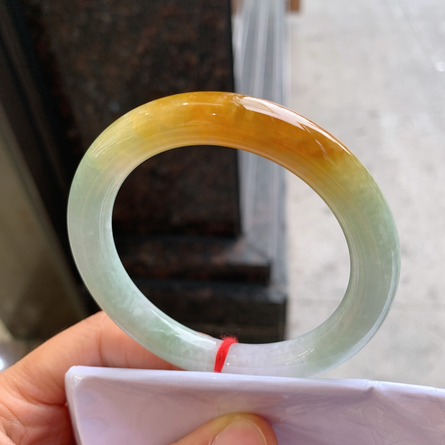 圆条黄翡 有纹 尺寸：56.3/10 版型好