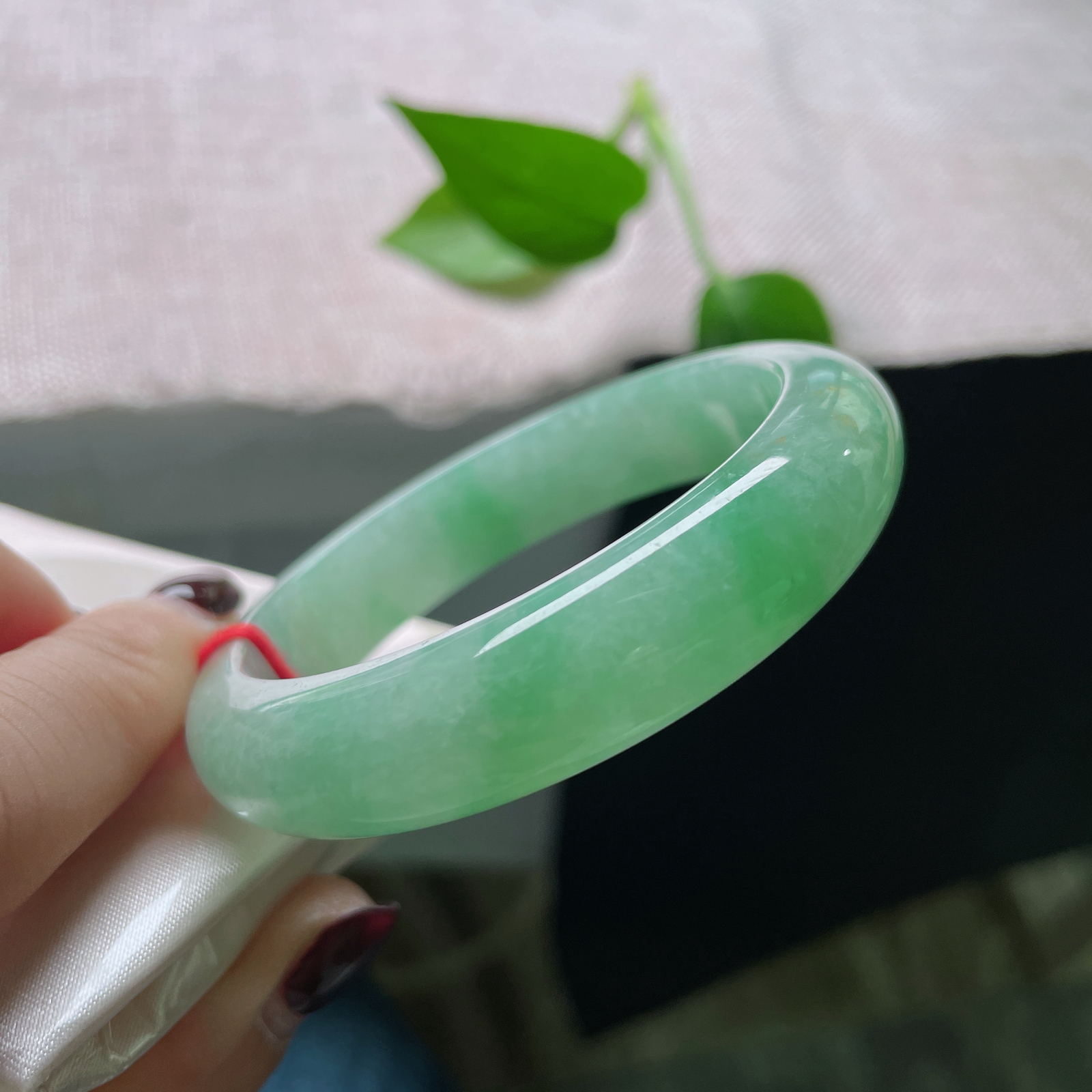 53/12.7/7.9，绿底正圈，像初夏清晨，沾着露珠的天鹅绒叶片，那种厚重又柔软的颜色。洒金，皮纹，ss51654a..