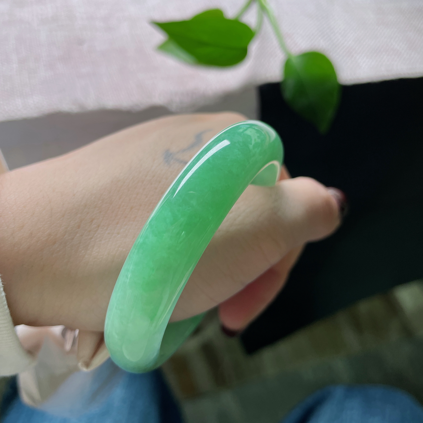 54.1/12.7/7.9绿底正圈，种老，春光无限，一抬手遍惊艳了时光，ss51676a..