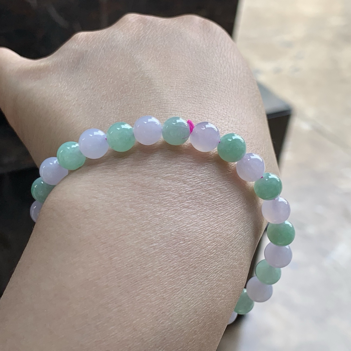 淡春彩手串^_^玉质温润 清新