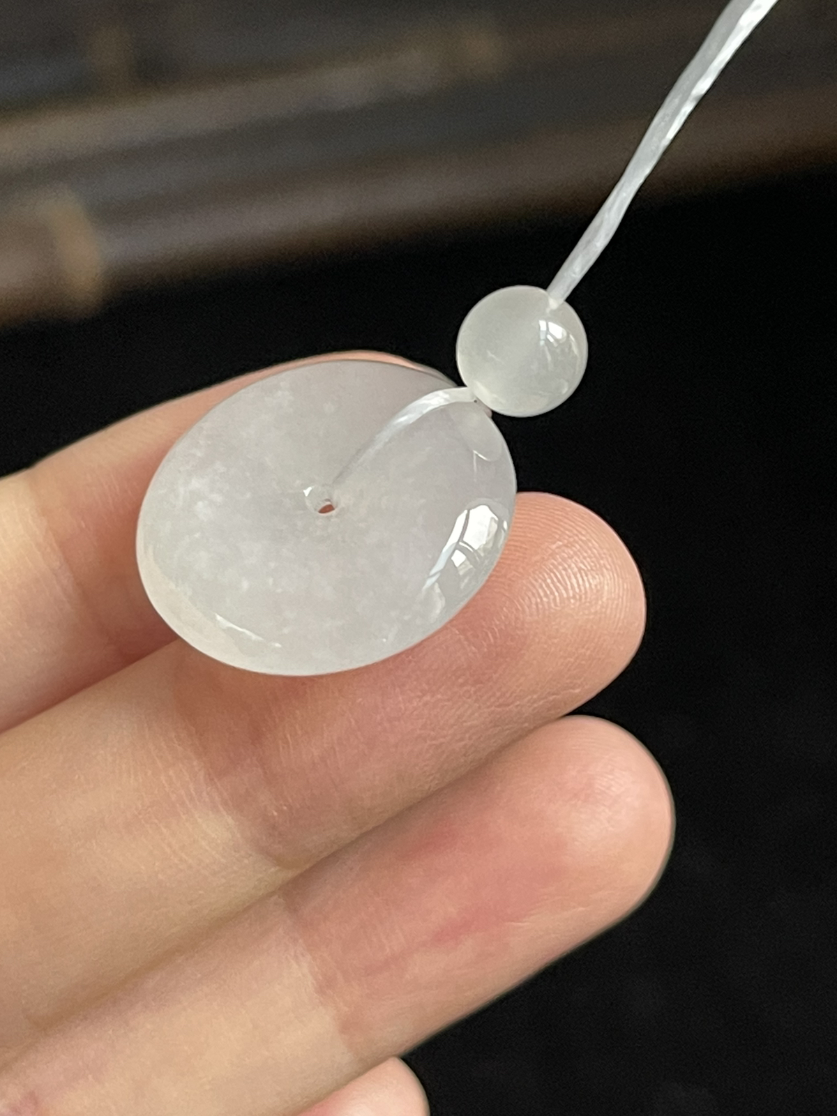 翡翠平安扣，配珠未测