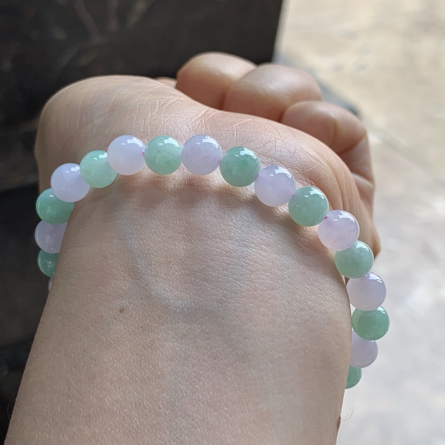 淡春彩手串^_^玉质温润 清新