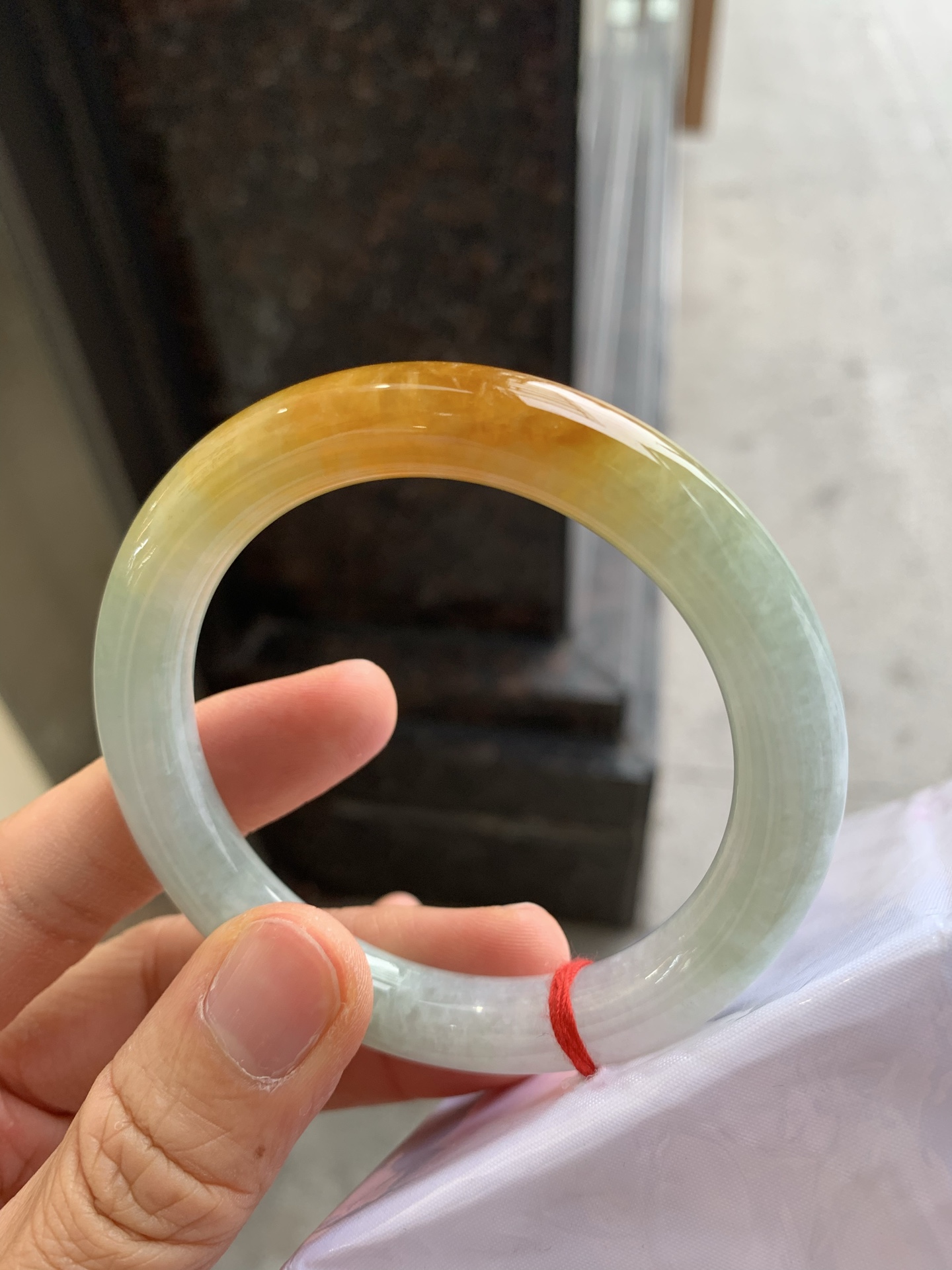 圆条黄翡 有纹 尺寸：56.3/10 版型好