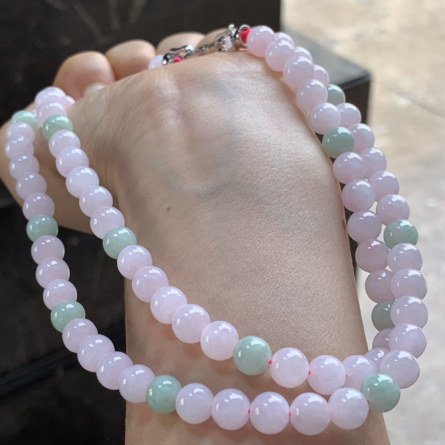 粉春珠链^_^玉质温润