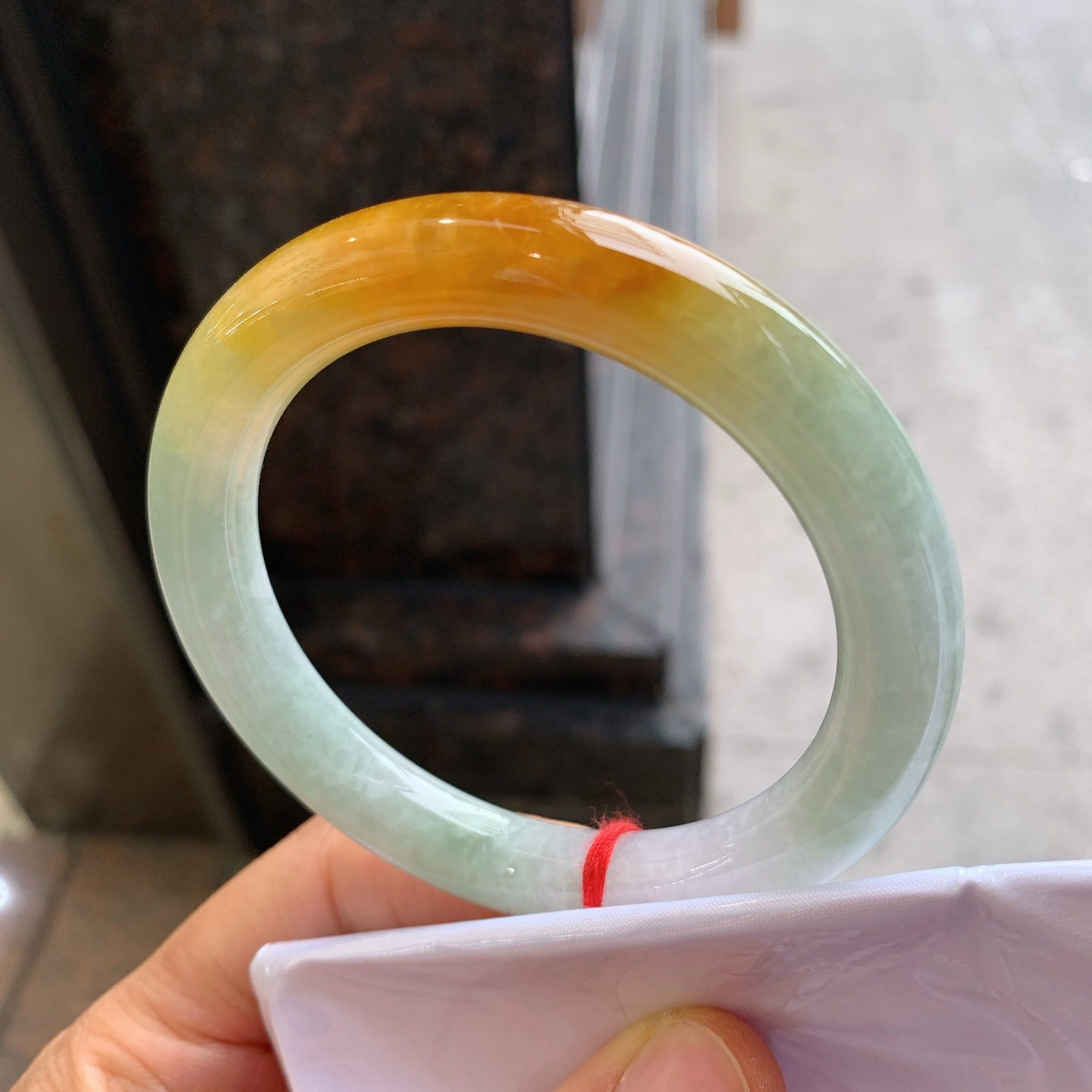 圆条黄翡 有纹 尺寸：56.3/10 版型好