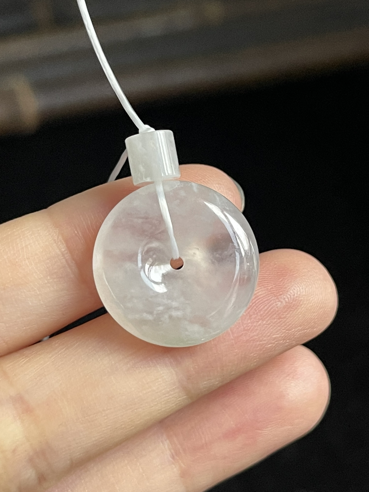 翡翠平安扣，配石未测