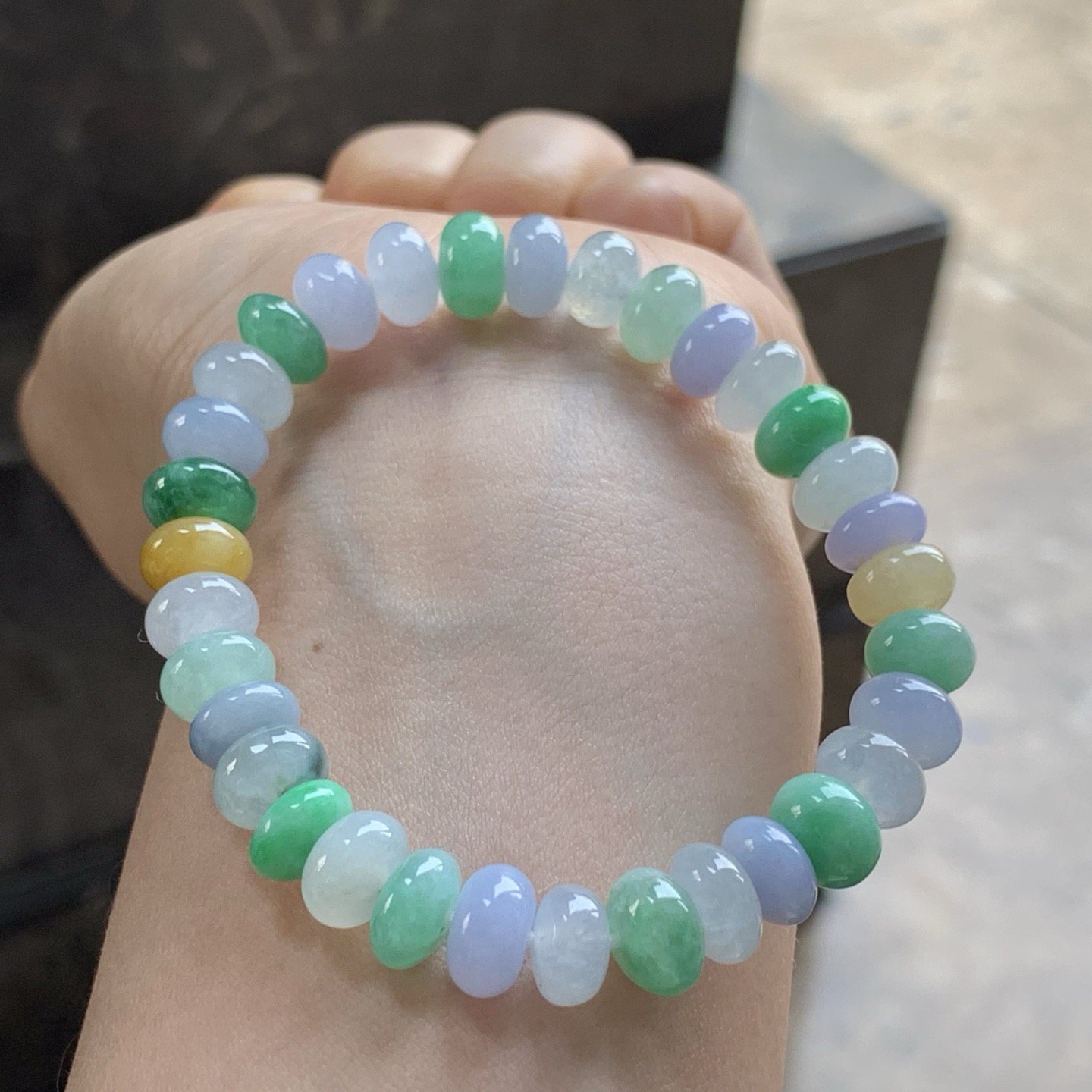 多彩算盘珠手串^_^清新干净