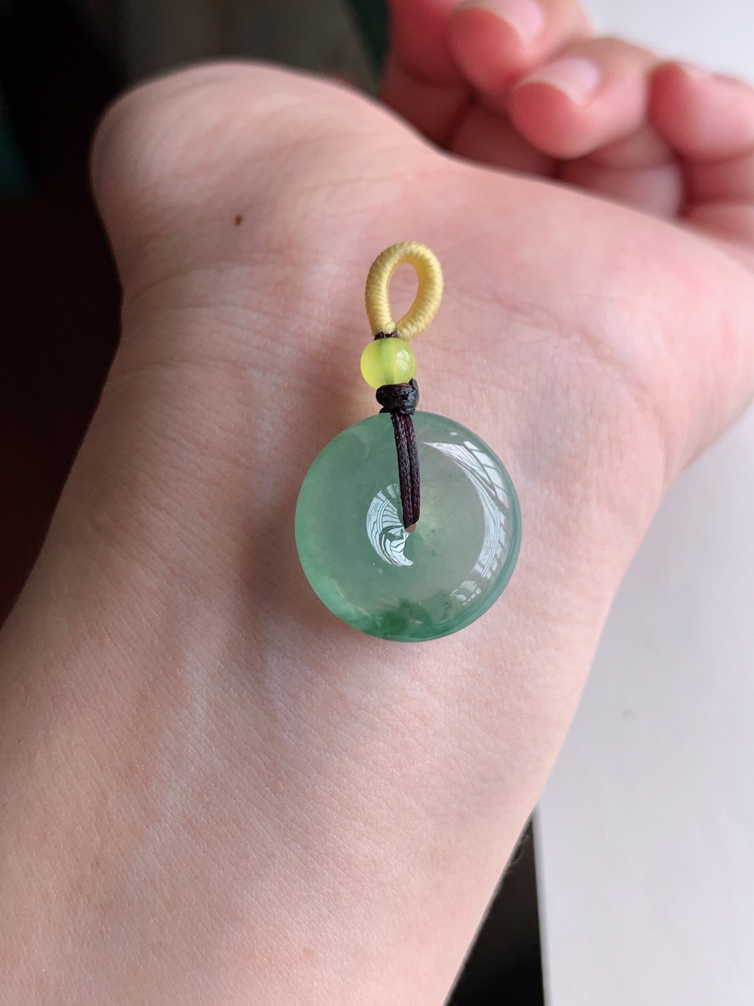 ️ 冰晴水飘花平安扣，无裂冰润色好，裸石19-4.9，自然光拍摄