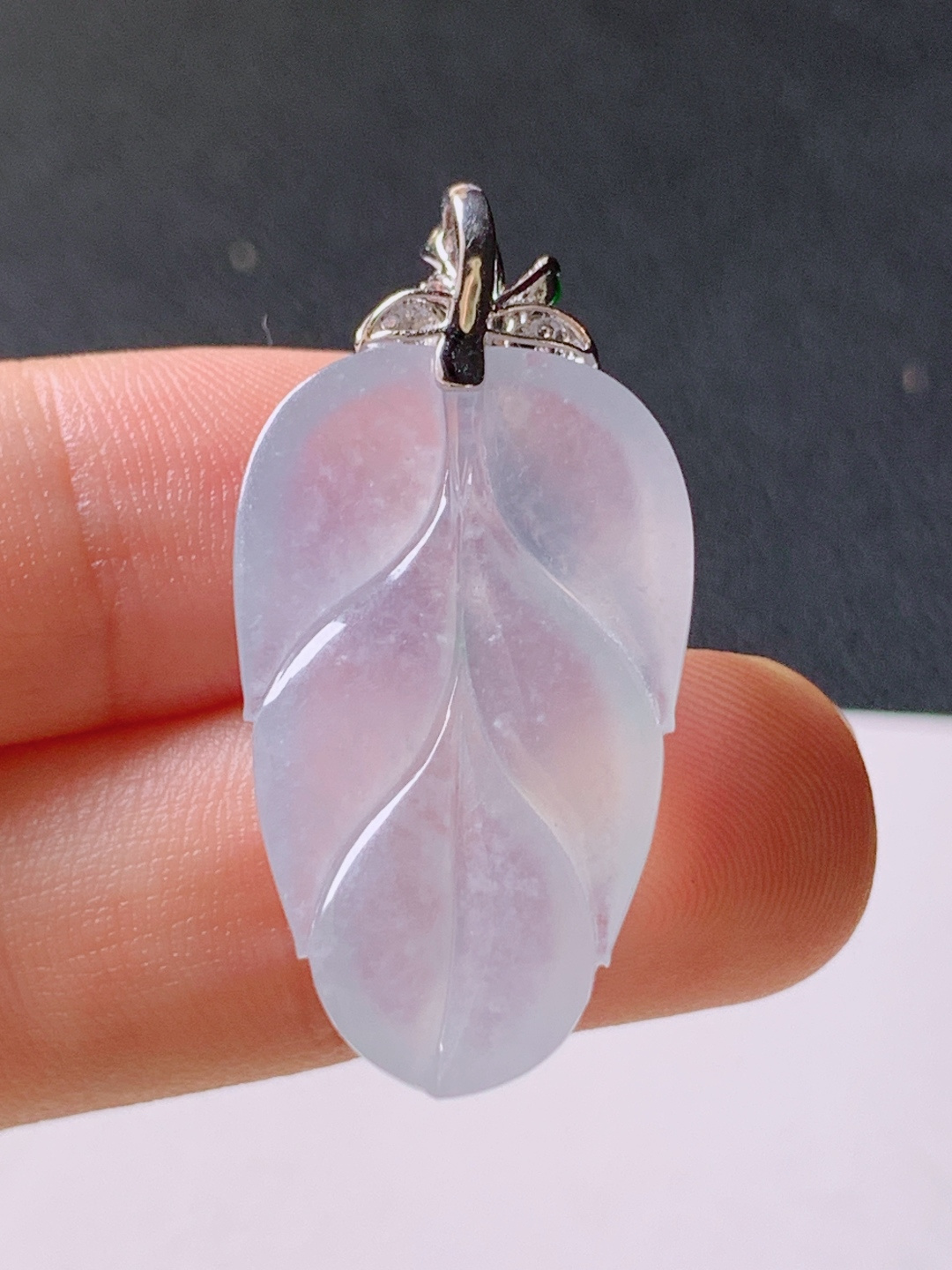 ️ 冰种树叶吊坠，无裂冰透水灵，裸石27.9-16.9-5.234.3