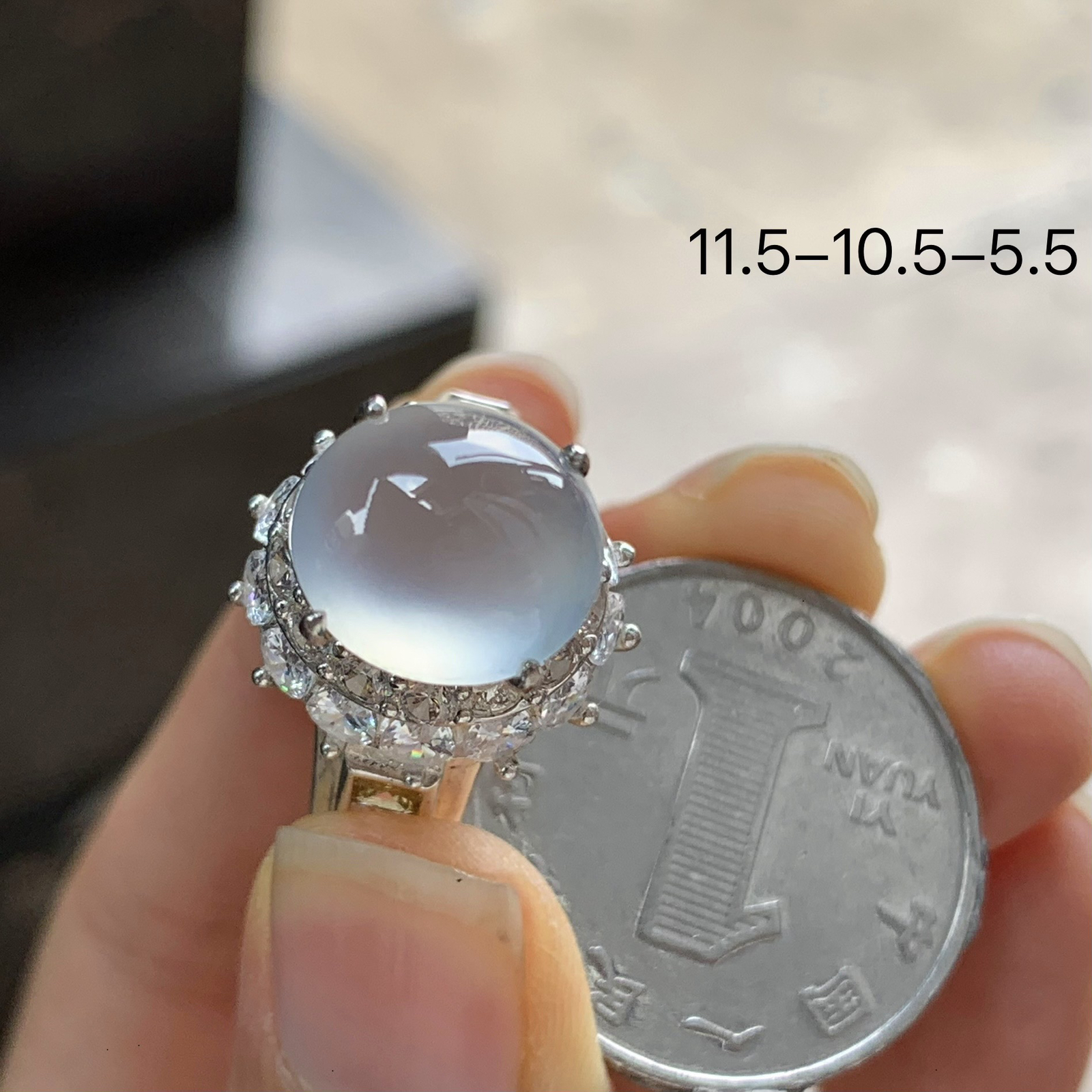 冰种戒面^_^透亮 饱满 铜托