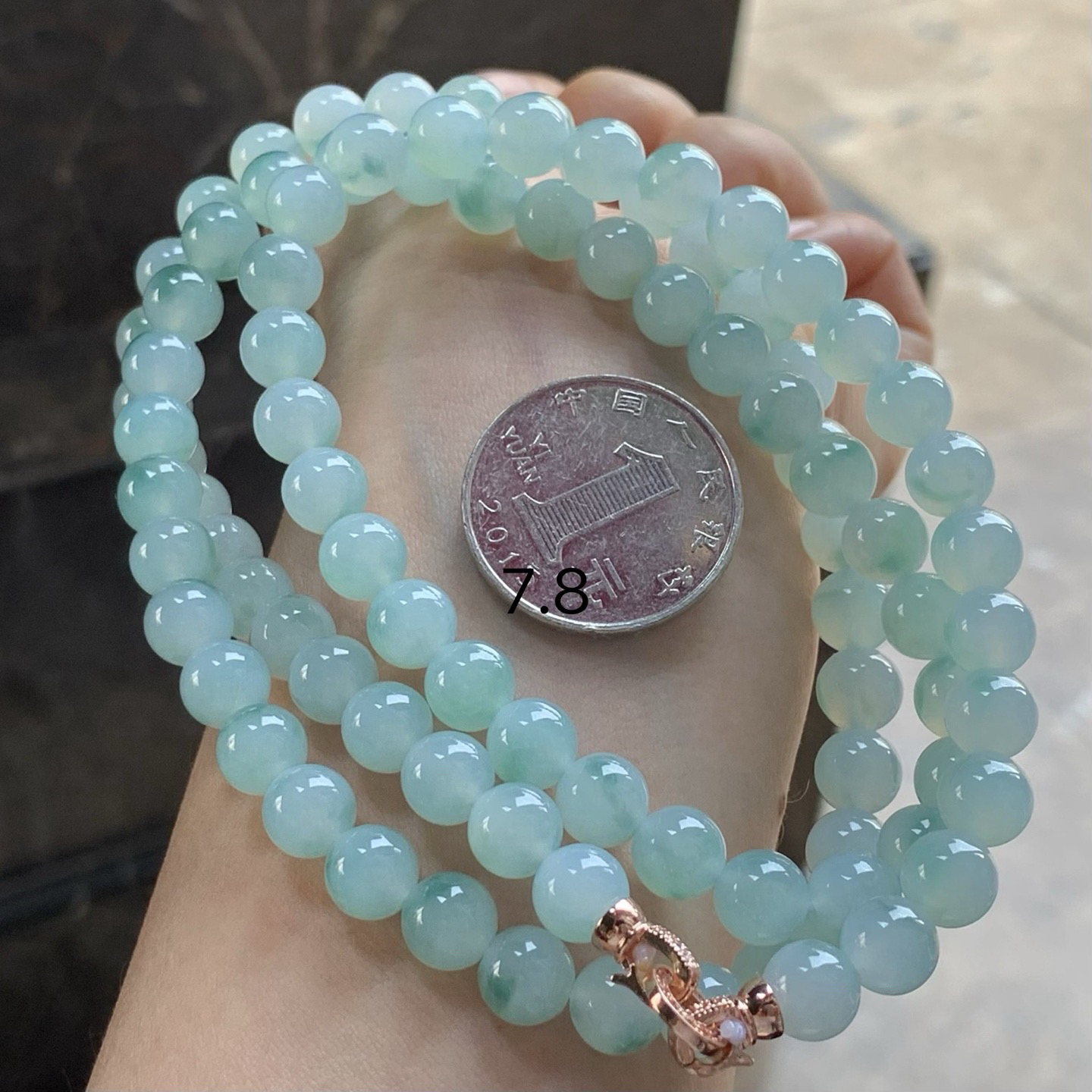 蓝花珠链^_^玉质温润 清新