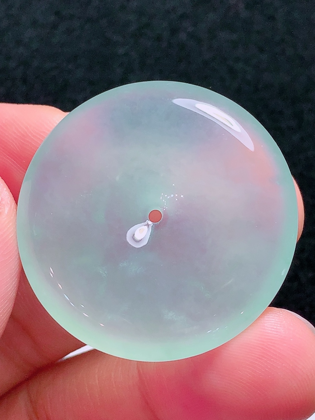 ️冰种平安扣，种老水头好，又冰又润，饱满无裂，尺寸：33.5/5.6mm，ss50182a