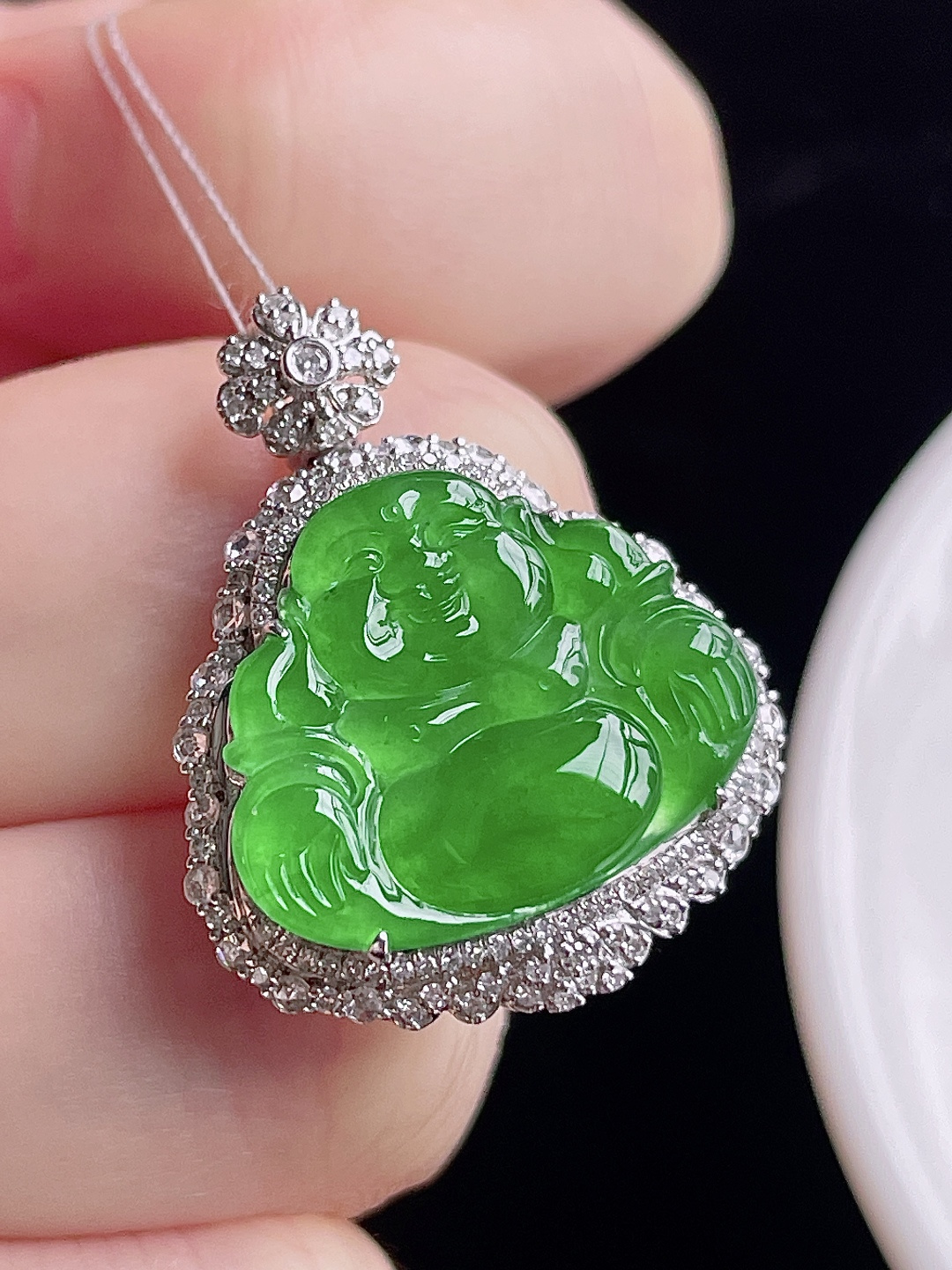 ️ 缅甸佛公 色绿莹润 无裂：28.5/23/8.8，裸石：16.6/20，超值