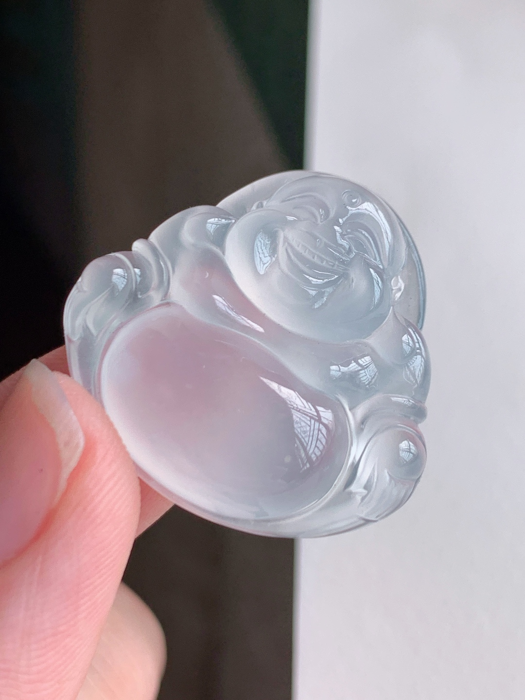 ️ 冰种佛公，无裂通透饱满，自然光拍摄，310420