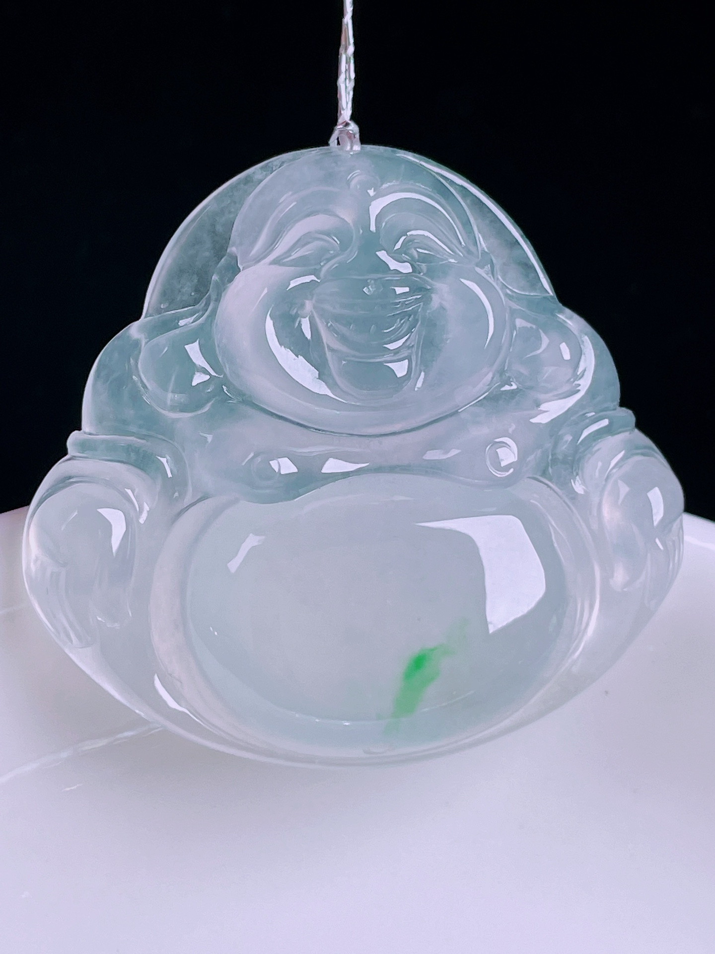 ️冰种佛公，老种起光，细底通透，尺寸：31.6/33.7/5.8mm0422