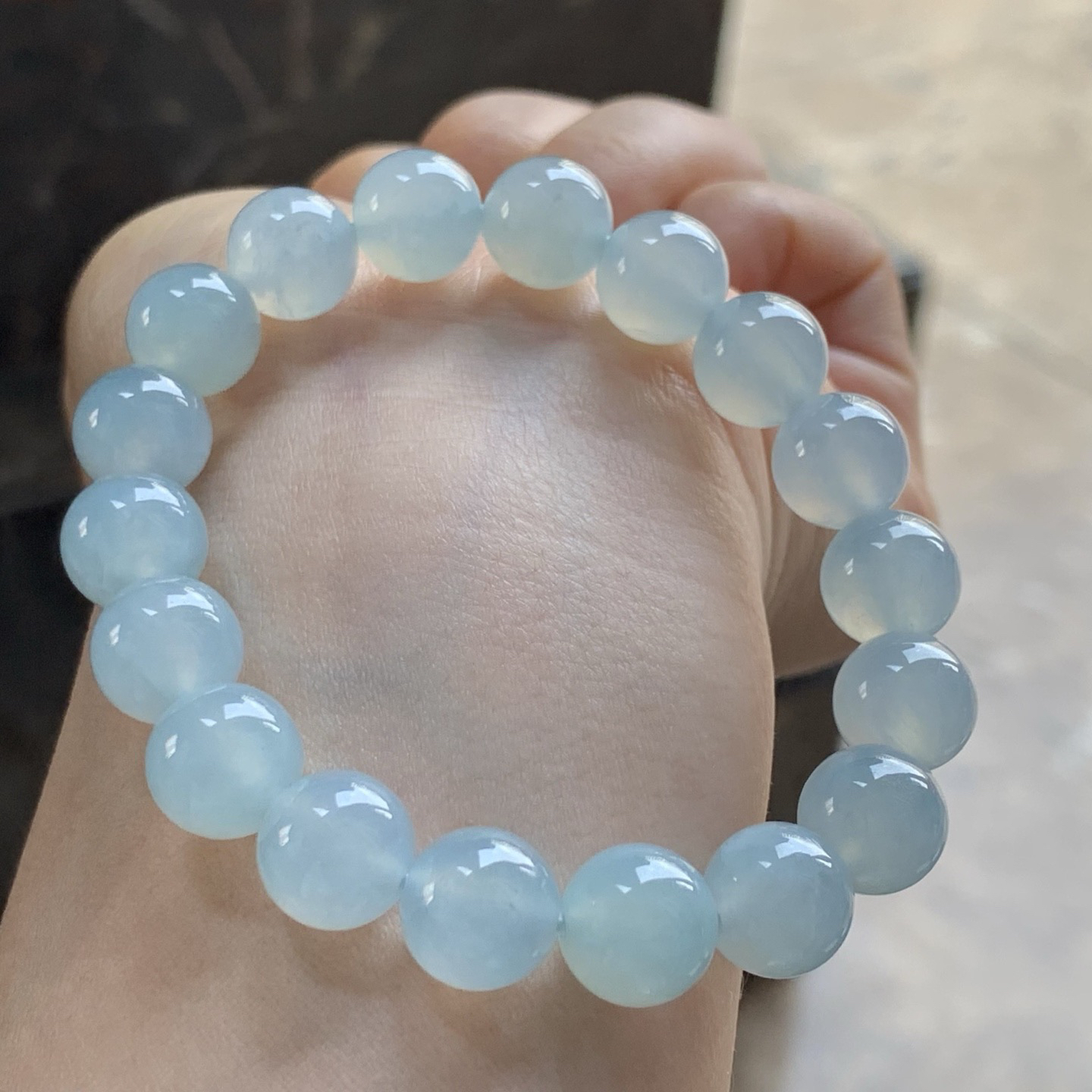 冰蓝手串^_^冰透清新