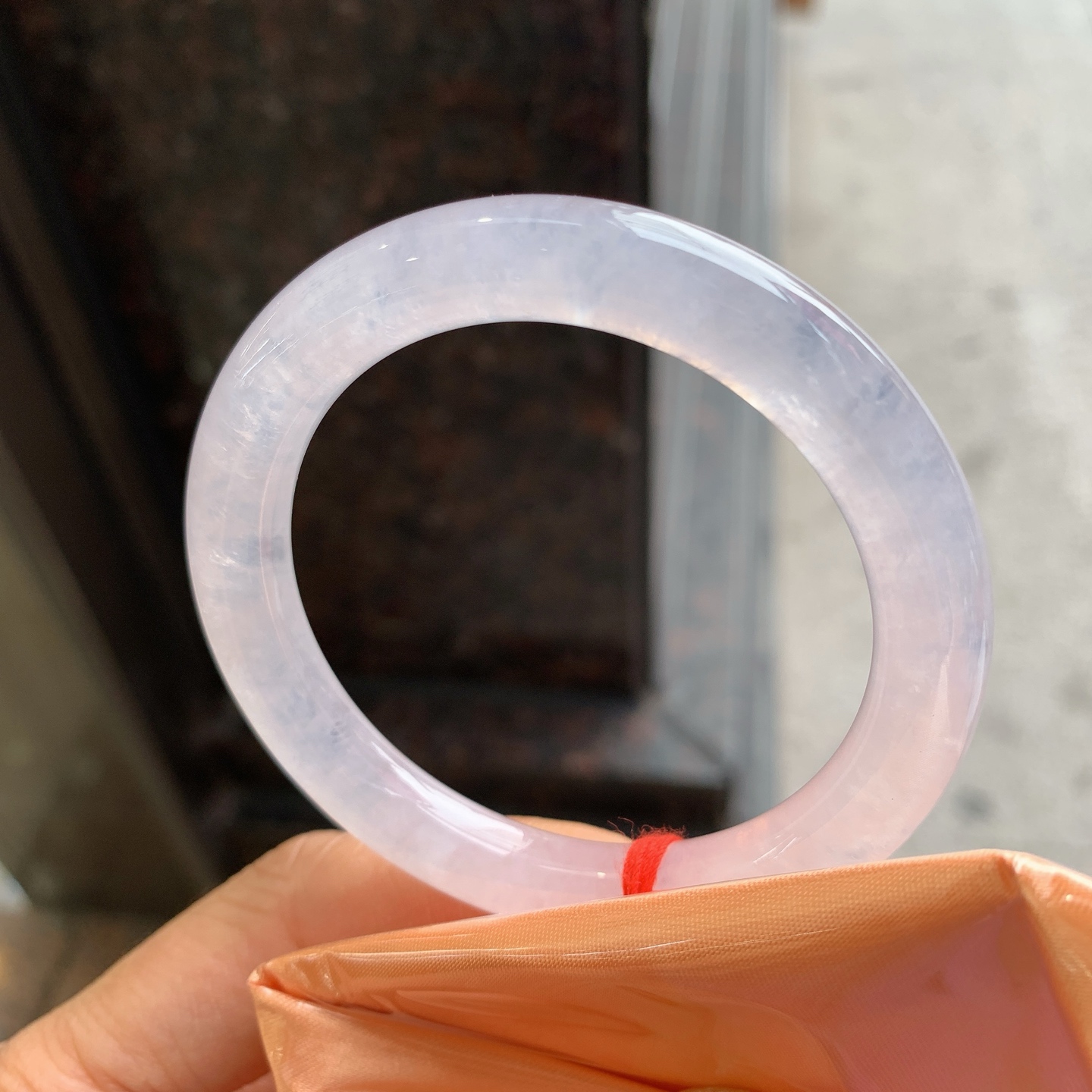 圆条冰镯 无裂 尺寸：51.2/8.6  小圈口