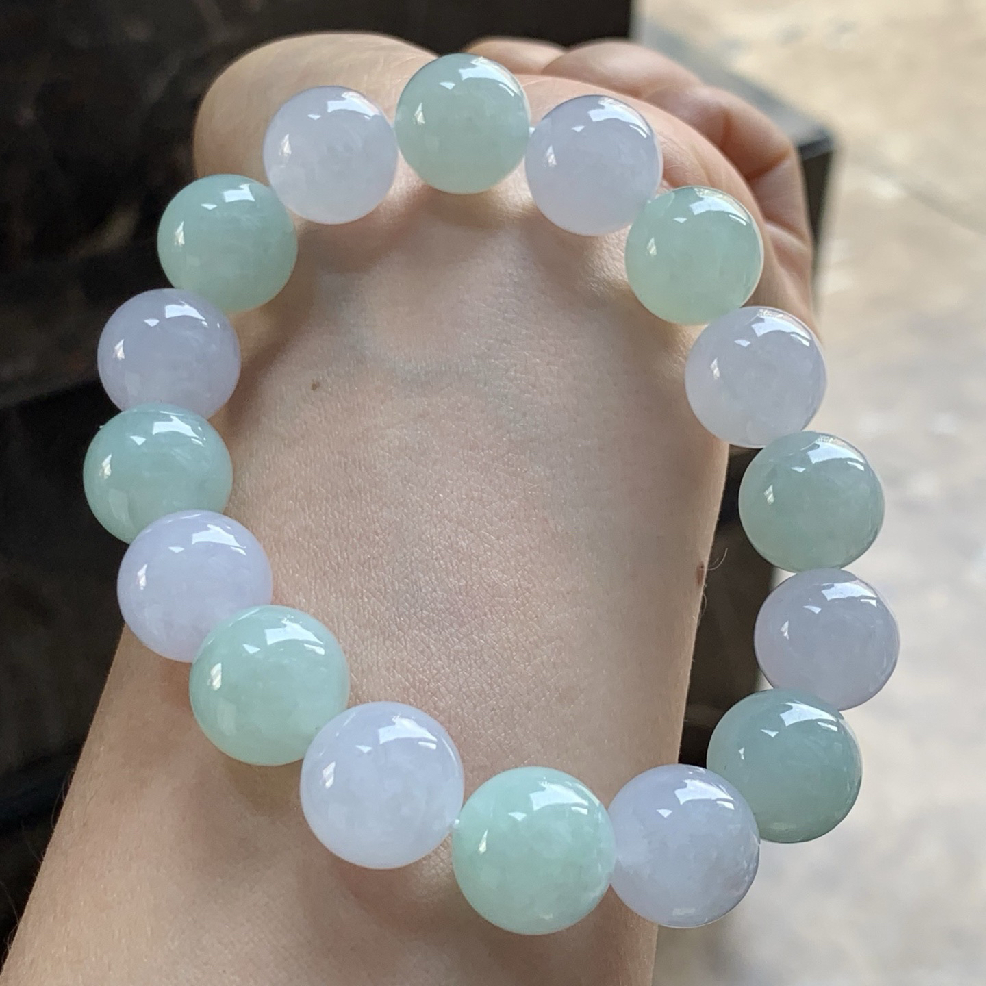 冰晴手串^_^大颗 玉质温润 清新干净