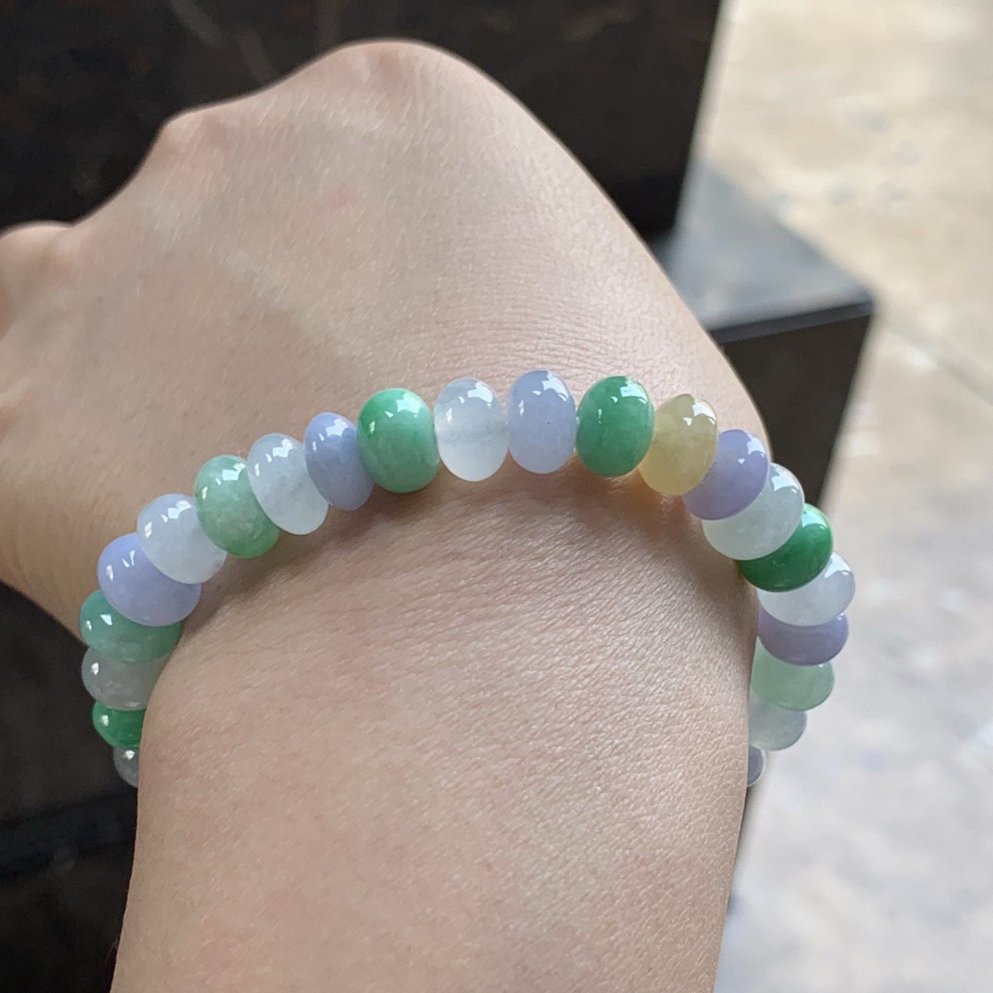 多彩算盘珠手串^_^清新干净