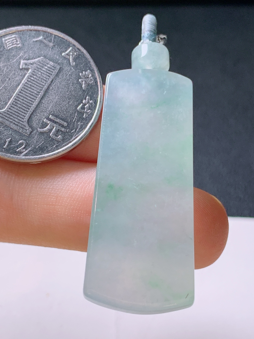 ️ 冰种飘花无事牌，无裂冰透，裸石39.6-17.1-5.9