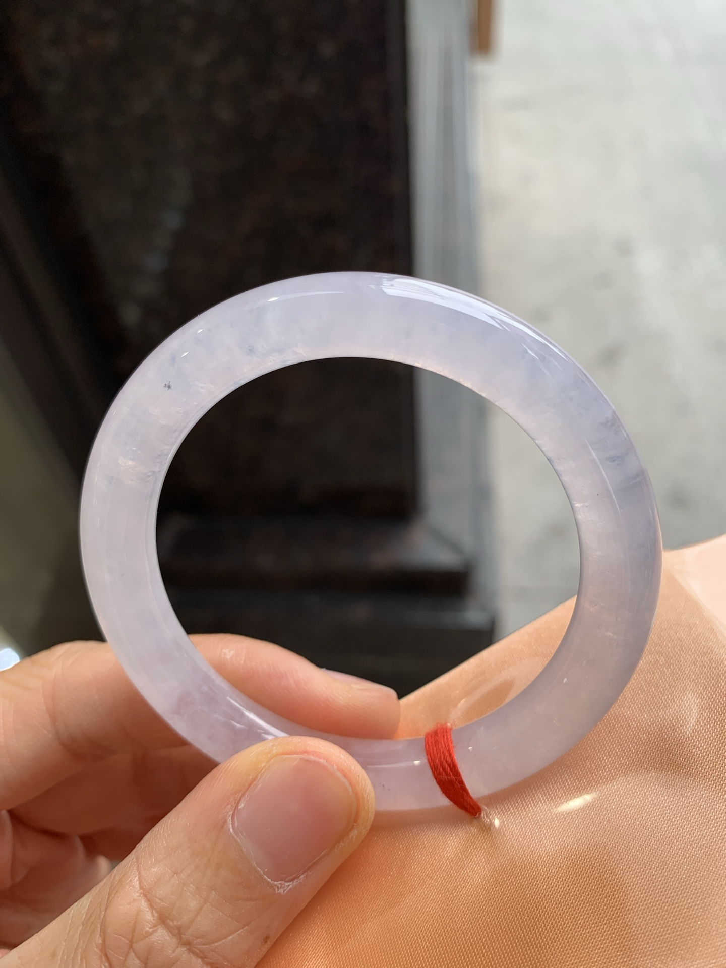 圆条冰镯 无裂 尺寸：51.2/8.6  小圈口