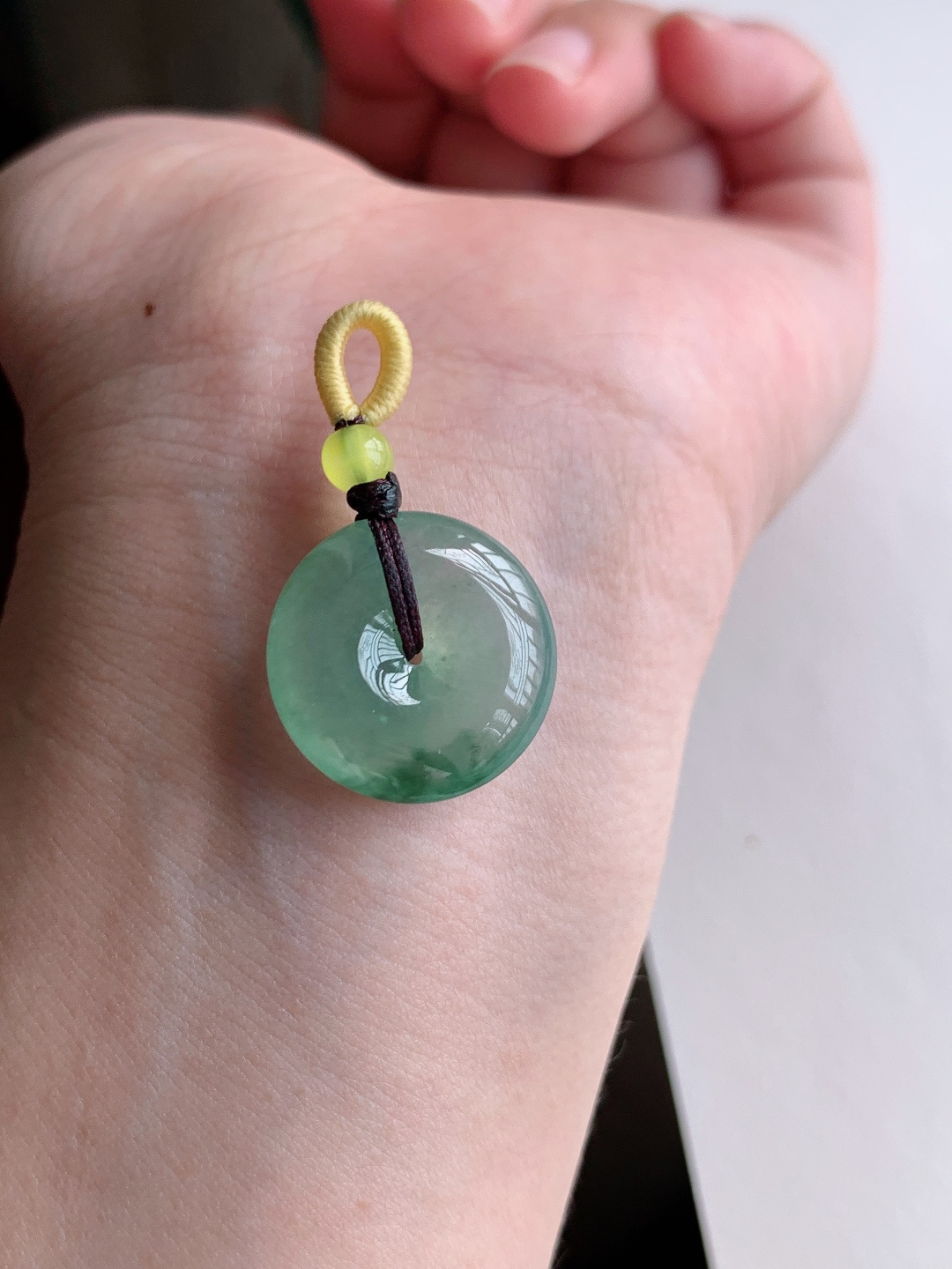 ️ 冰晴水飘花平安扣，无裂冰润色好，裸石19-4.9，自然光拍摄